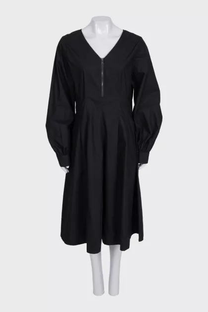 Black V-neck dress with tag