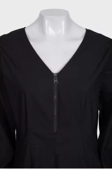 Black V-neck dress with tag