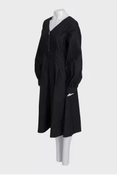 Black V-neck dress with tag