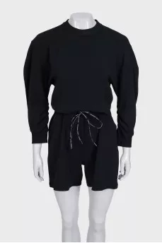 Fitted jumpsuit with shorts with tag
