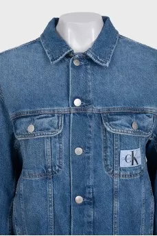 Regular fit denim jacket with tag