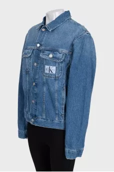 Regular fit denim jacket with tag