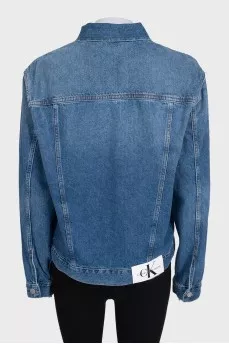 Regular fit denim jacket with tag
