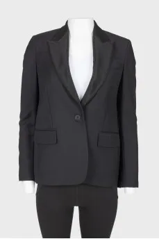 Black classic buttoned jacket
