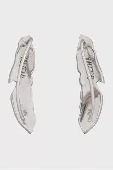 White gold shaped earrings