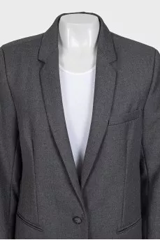 Gray wool suit with wide trousers