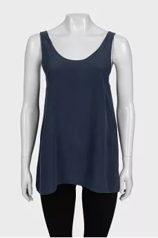 Blue silk T-shirt