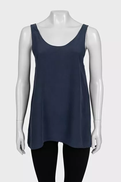 Blue silk T-shirt