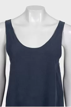 Blue silk T-shirt