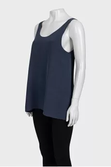 Blue silk T-shirt