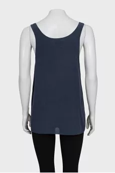 Blue silk T-shirt