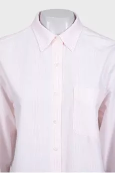 Pink striped cropped shirt