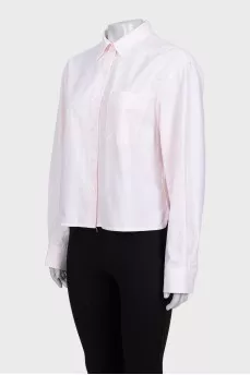 Pink striped cropped shirt