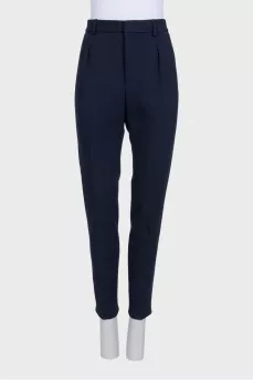 Dark blue tapered trousers
