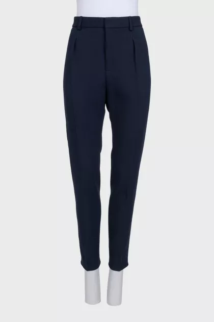 Dark blue tapered trousers