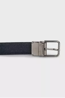 Reversible printed textured leather belt