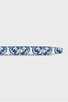 Reversible printed textured leather belt