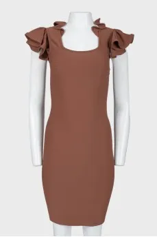 Brown viscose dress