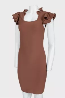Brown viscose dress