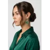Gold earrings decorated with emeralds