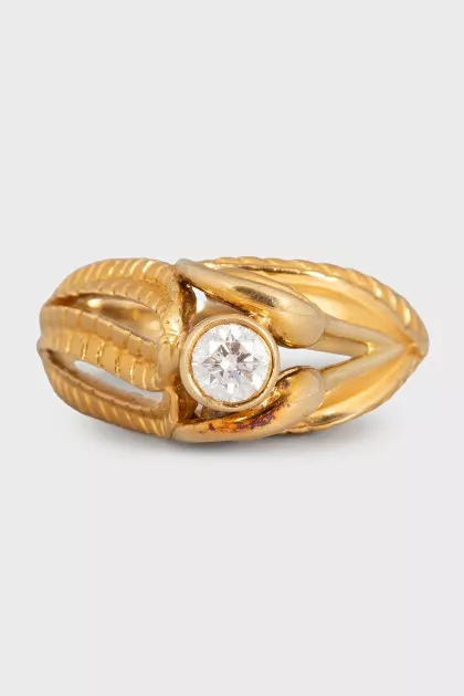 Garzas yellow gold ring