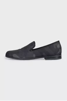 Men's black military print shoes