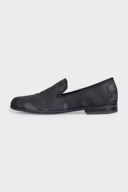 Men's black military print shoes