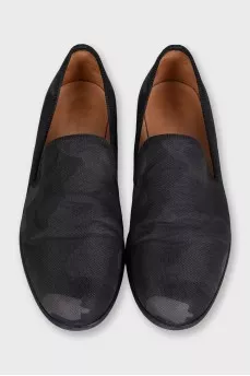 Men's black military print shoes