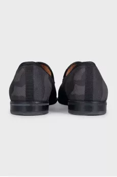 Men's black military print shoes