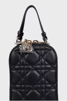 Black leather Call'in Dior bag with tag