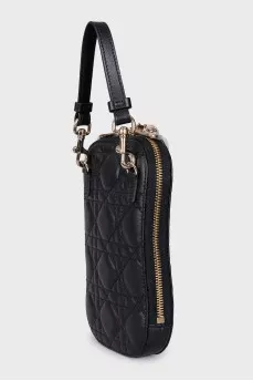 Black leather Call'in Dior bag with tag