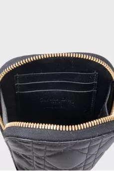 Black leather Call'in Dior bag with tag