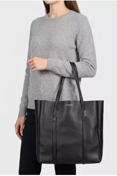 Everyday Black Leather Tote
