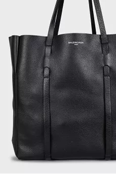 Everyday Black Leather Tote