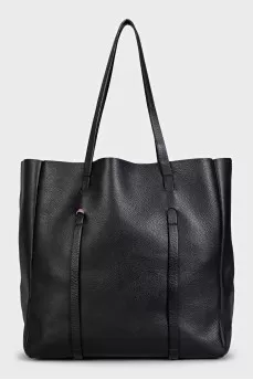Everyday Black Leather Tote