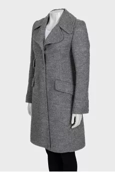 Gray wool coat with a straight cut