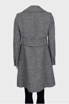 Gray wool coat with a straight cut