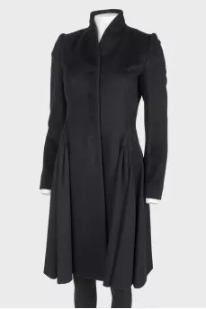 Wool hidden buttons coat