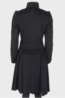 Wool hidden buttons coat
