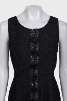Black dress with a zipper and sequins