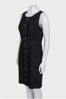 Black dress with a zipper and sequins