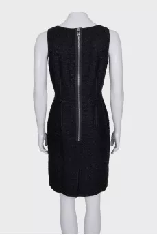 Black dress with a zipper and sequins