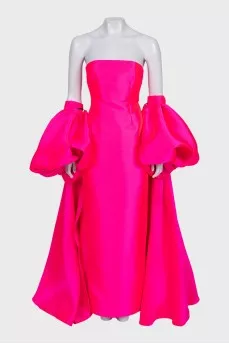 Lea pink dress with cape