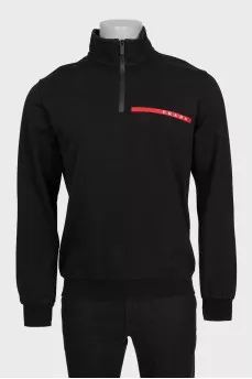 Men's sweatshirt with a logo and zipper
