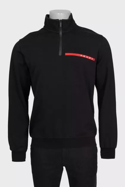 Men's sweatshirt with a logo and zipper