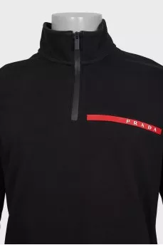 Men's sweatshirt with a logo and zipper