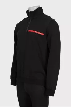 Men's sweatshirt with a logo and zipper