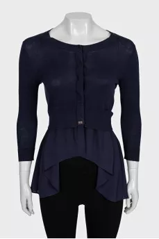 Dark blue cardigan with logo
