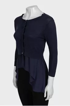 Dark blue cardigan with logo