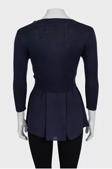 Dark blue cardigan with logo